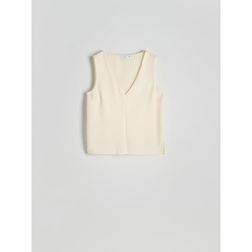 Reserved - Bluzka o kroju kamizelki - złamana biel Reserved M Reserved