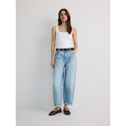 Reserved - Jeansy balloon fit - niebieski ze sklepu Reserved w kategorii Jeansy damskie - zdjęcie 179245870