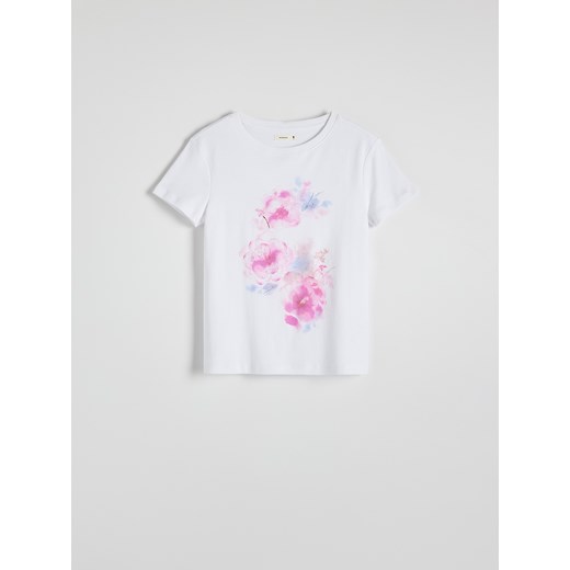 Reserved - T-shirt z nadrukiem - biały Reserved M Reserved