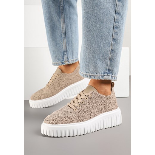 Buty sportowe damskie Born2be sneakersy sznurowane wiosenne