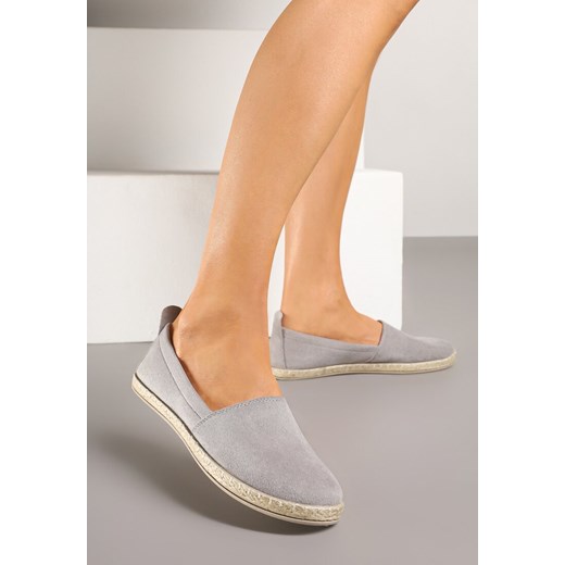 Szare Płaskie Espadryle z Plecionką na Podeszwie Julietae ze sklepu renee.pl w kategorii Espadryle damskie - zdjęcie 179247594