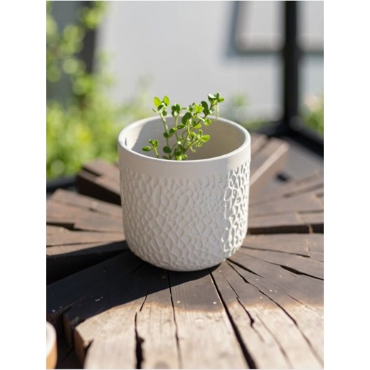 Sinsay - Ceramiczna doniczka - beżowy ze sklepu Sinsay w kategorii Doniczki i osłonki - zdjęcie 179248413