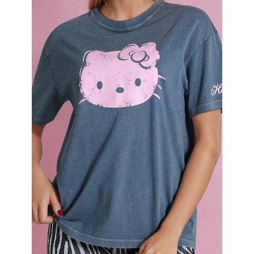 Sinsay - Koszulka z nadrukiem Hello Kitty - granatowy ze sklepu Sinsay w kategorii Bluzki damskie - zdjęcie 179248472