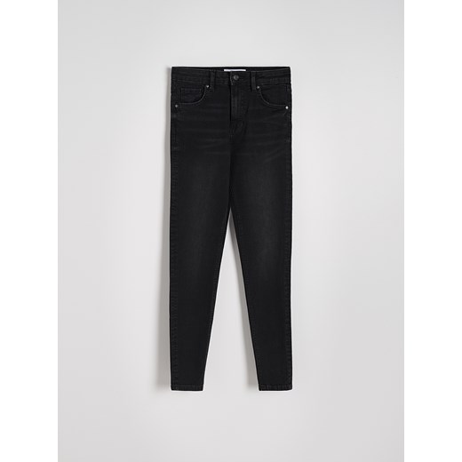 Reserved - Jeansy slim fit z wysokim stanem - czarny ze sklepu Reserved w kategorii Jeansy damskie - zdjęcie 179248830