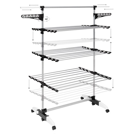 IDOMYA Essentials Suszarka w kolorze srebrnym do prania - 105 x 150 x 67 cm Idomya Essentials onesize okazja Limango Polska