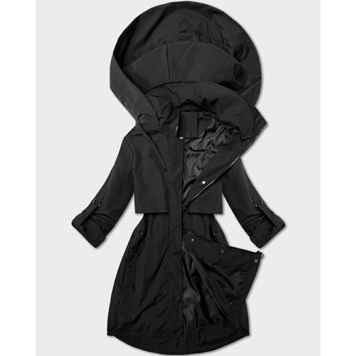 Prosta kurtka bez ocieplenia plus size J Style czarna (16M9257-392) ze sklepu goodlookin.pl w kategorii Parki damskie - zdjęcie 179250173