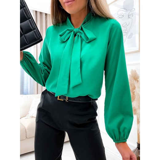 ZIELONA ELEGANCKA BLUZKA Z WIĄZANIEM Olika S olika.com.pl wyprzedaż