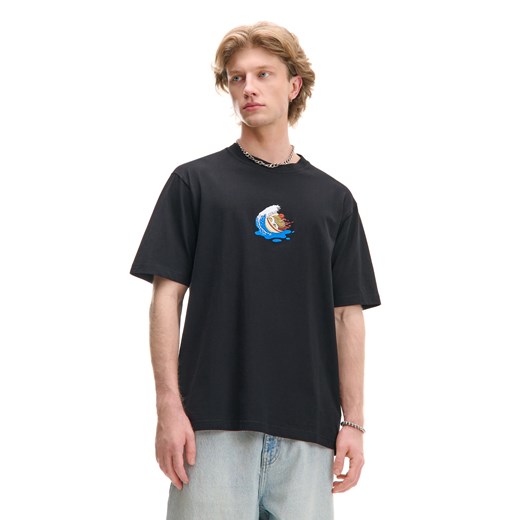 Cropp - Koszulka z motywem ramenu na fali - czarny ze sklepu Cropp w kategorii T-shirty męskie - zdjęcie 179250343
