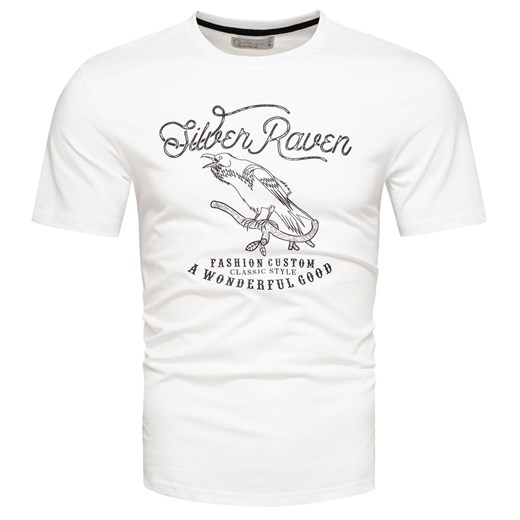 Koszulka męska 100% bawełna biała z nadrukiem Recea ze sklepu Recea.pl w kategorii T-shirty męskie - zdjęcie 179250393