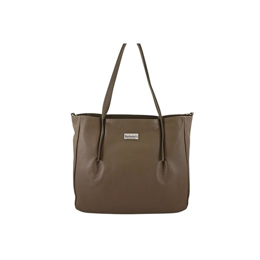 Shopperka damska skórzana Barberini's - Beżowa ciemna ze sklepu Barberinis w kategorii Torby Shopper bag - zdjęcie 179250744