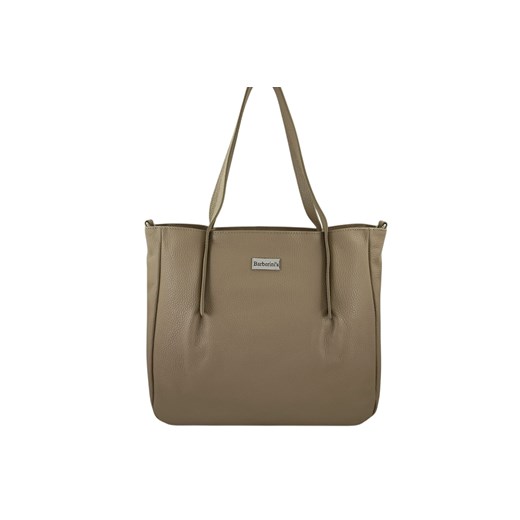Shopperka damska skórzana Barberini's - Beżowa ze sklepu Barberinis w kategorii Torby Shopper bag - zdjęcie 179250762