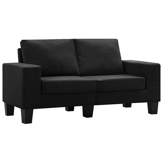 2-osobowa czarna sofa z podłokietnikami - Magnex 2Q ze sklepu Edinos.pl w kategorii Sofy i kanapy - zdjęcie 179251700