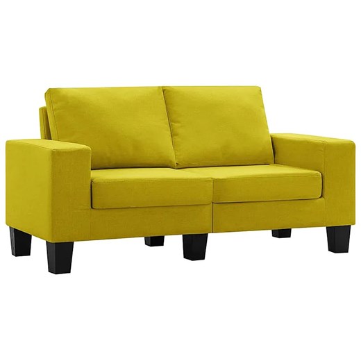 Ponadczasowa dwuosobowa żółta sofa - Magnex 2Q ze sklepu Edinos.pl w kategorii Sofy i kanapy - zdjęcie 179251710