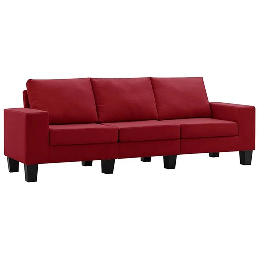 Trzyosobowa sofa z poduszkami czerwone wino - Magnex 3Q ze sklepu Edinos.pl w kategorii Sofy i kanapy - zdjęcie 179251740