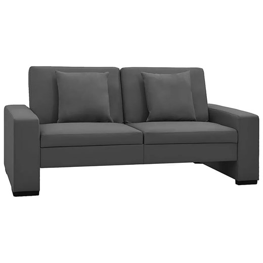 Dwuosobowa szara rozkładana sofa z ekoskóry - Fadira 2S ze sklepu Edinos.pl w kategorii Sofy i kanapy - zdjęcie 179252154