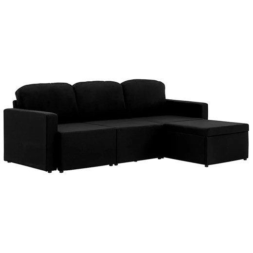 Rozkładana sofa modułowa czarna tkanina - Odi 4Q ze sklepu Edinos.pl w kategorii Sofy i kanapy - zdjęcie 179252192