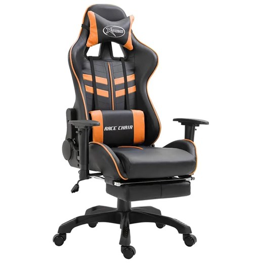 Pomarańczowy ergonomiczny fotel gamingowy - Fidia ze sklepu Edinos.pl w kategorii Krzesła biurowe - zdjęcie 179253100