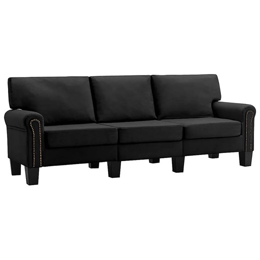 Trzyosobowa czarna sofa - Dionas 3X ze sklepu Edinos.pl w kategorii Sofy i kanapy - zdjęcie 179253170