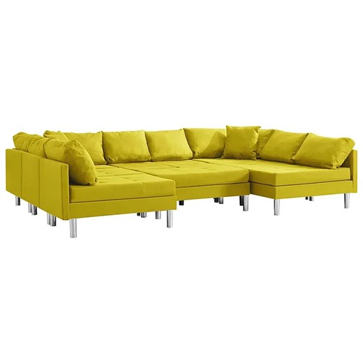 Sofa modułowa z żółtej tkaniny - Basket 9Q ze sklepu Edinos.pl w kategorii Narożniki - zdjęcie 179253424
