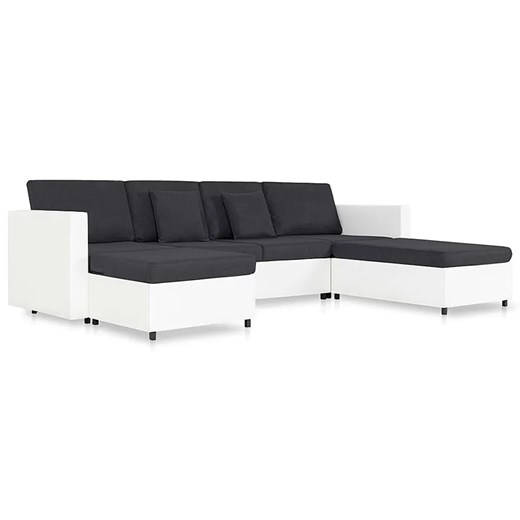 4-osobowa rozkładana biała sofa z ciemnoszarymi poduszkami - Umika 4Q ze sklepu Edinos.pl w kategorii Sofy i kanapy - zdjęcie 179253444