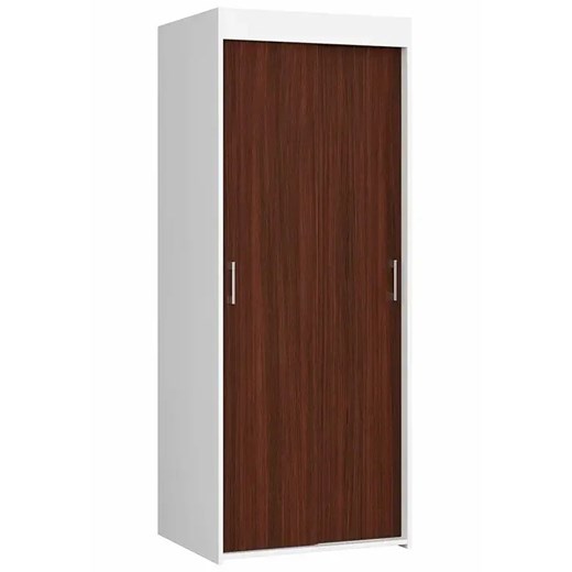 Minimalistyczna szafa przesuwna biała + wenge - Silikar ze sklepu Edinos.pl w kategorii Szafy - zdjęcie 179254260