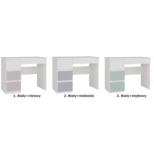 Lewostronne biurko do nauki biały + miętowy - Arsa 4X Elior One Size Edinos.pl