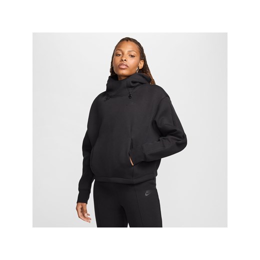 Damska bluza z kapturem oversize Nike Sportswear Tech Fleece - Czerń ze sklepu Nike poland w kategorii Bluzy damskie - zdjęcie 179256683