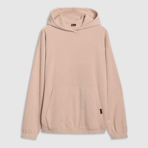 Męska bluza dresowa nierozpinana bez kaptura 4F 4FRSS25TSWSM2181 - beżowa ze sklepu Sportstylestory.com w kategorii Bluzy męskie - zdjęcie 179257050
