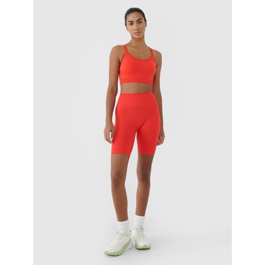 Damskie kolarki treningowe 4F 4FRSS25TFSTF075 - czerwone ze sklepu Sportstylestory.com w kategorii Szorty - zdjęcie 179257102