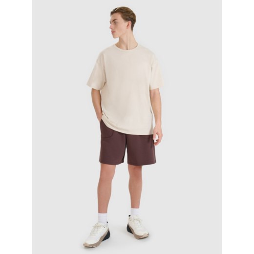 T-shirt oversize uniseks 4F 4FWSS25TTSHU1972 - beżowy ze sklepu Sportstylestory.com w kategorii T-shirty męskie - zdjęcie 179257292