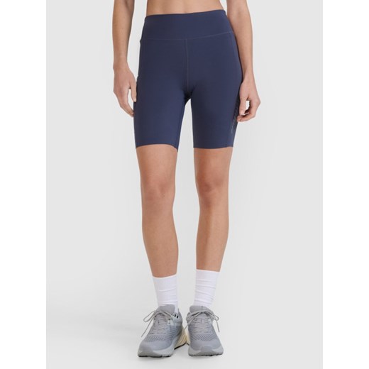 Damskie legginsy kolarki do biegania 4F 4FWSS25TFSTF027 - granatowe ze sklepu Sportstylestory.com w kategorii Szorty - zdjęcie 179257353
