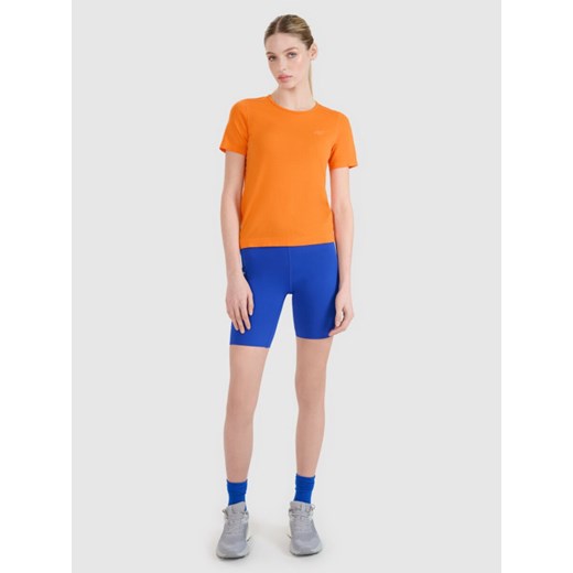 Damskie legginsy kolarki do biegania 4F 4FWSS25TFSTF027 - niebieskie ze sklepu Sportstylestory.com w kategorii Szorty - zdjęcie 179257362