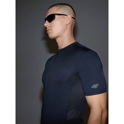 Męska koszulka rowerowa 4F 4FWSS25TFTSM1285 - czarna ze sklepu Sportstylestory.com w kategorii T-shirty męskie - zdjęcie 179257792