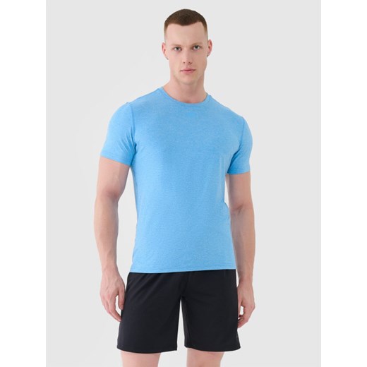 Męska koszulka treningowa 4F 4FWSS25TFTSM1344 - niebieska ze sklepu Sportstylestory.com w kategorii T-shirty męskie - zdjęcie 179257831