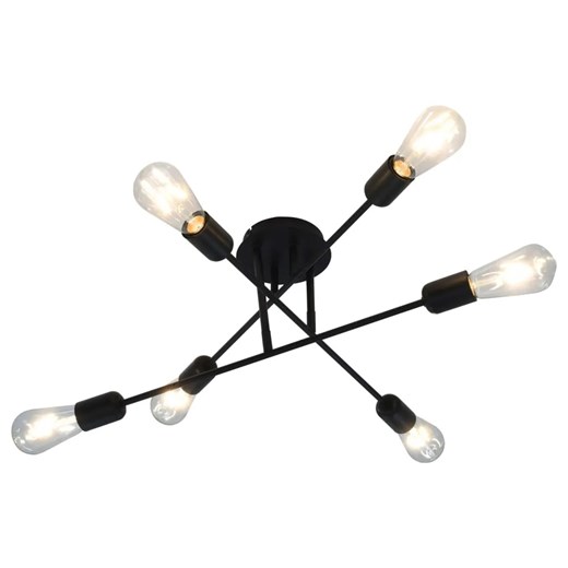 Czarna obracana lampa sufitowa z żarówkami - EX84-Meldun ze sklepu Edinos.pl w kategorii Lampy sufitowe - zdjęcie 179258964