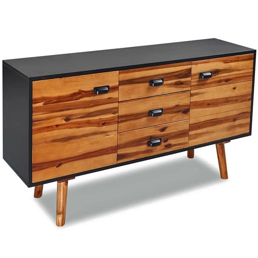 Drewniana komoda w stylu retro - Alden ze sklepu Edinos.pl w kategorii Komody - zdjęcie 179260531