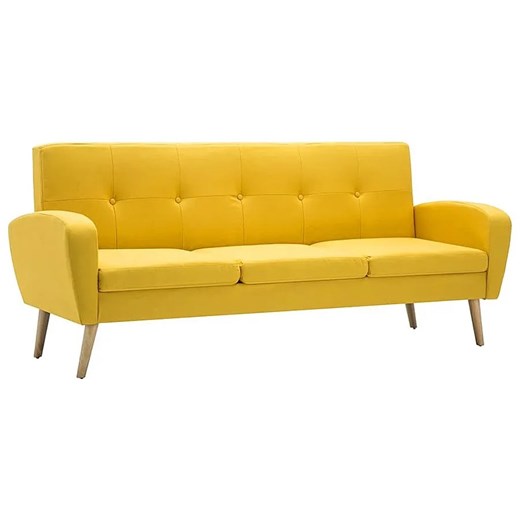 Trzyosobowa sofa pikowana żółta - Umberro 3Q ze sklepu Edinos.pl w kategorii Sofy i kanapy - zdjęcie 179263032