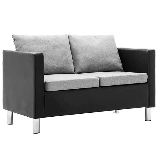 Atrakcyjna 2-osobowa sofa Glomsti 2Q - czarno-jasnoszara ze sklepu Edinos.pl w kategorii Sofy i kanapy - zdjęcie 179263143