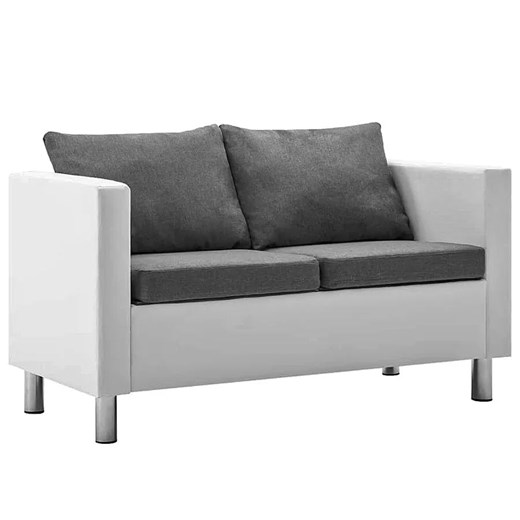 Atrakcyjna 2-osobowa sofa Glomsti 2Q - biało-jasnoszara ze sklepu Edinos.pl w kategorii Sofy i kanapy - zdjęcie 179263163