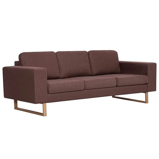 Elegancka trzyosobowa sofa Ladi 3X - brązowa ze sklepu Edinos.pl w kategorii Sofy i kanapy - zdjęcie 179263390