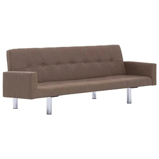 Rozkładana sofa Enya  z podłokietnikami - brązowa ze sklepu Edinos.pl w kategorii Sofy i kanapy - zdjęcie 179263912