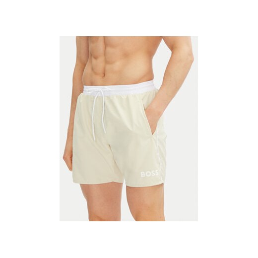 BOSS Szorty kąpielowe Starfish 50514429 Écru Regular Fit 3XL MODIVO