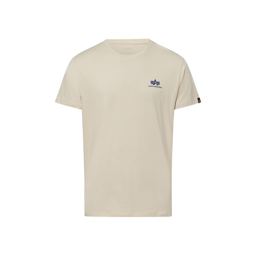 Alpha Industries T-shirt Mężczyźni Bawełna beżowy jednolity ze sklepu vangraaf w kategorii T-shirty męskie - zdjęcie 179267191