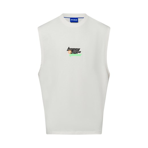 HUGO BLUE Męski podkoszulek - Nalkiya Mężczyźni Bawełna écru jednolity ze sklepu vangraaf w kategorii T-shirty męskie - zdjęcie 179267200