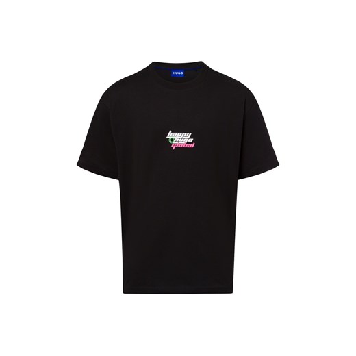 HUGO BLUE Koszulka męska - Nerperi Mężczyźni Bawełna czarny jednolity ze sklepu vangraaf w kategorii T-shirty męskie - zdjęcie 179267201