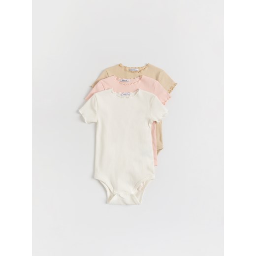 Reserved - Prążkowane body 3 pack - złamana biel ze sklepu Reserved w kategorii Odzież dla niemowląt - zdjęcie 179268014