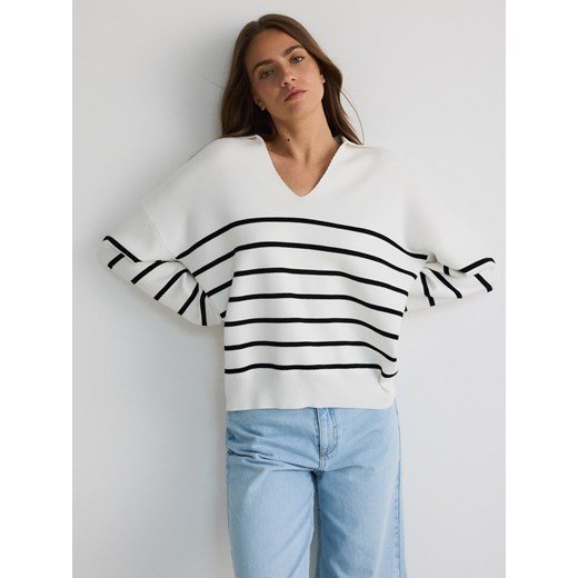 Reserved - Sweter oversize - złamana biel Reserved L Reserved wyprzedaż