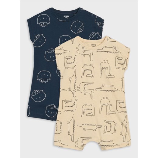Sinsay - Rampersy 2 pack - kremowy ze sklepu Sinsay w kategorii Odzież dla niemowląt - zdjęcie 179269922