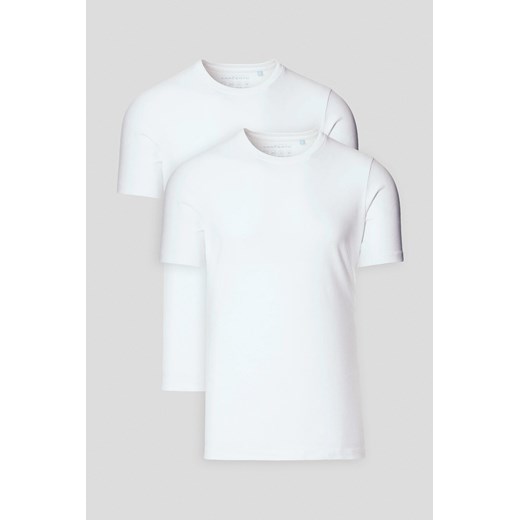 Zestaw 2 Koszulek Białych z Bawełną Jeffrey ze sklepu Lancerto S.A. w kategorii T-shirty męskie - zdjęcie 179272261