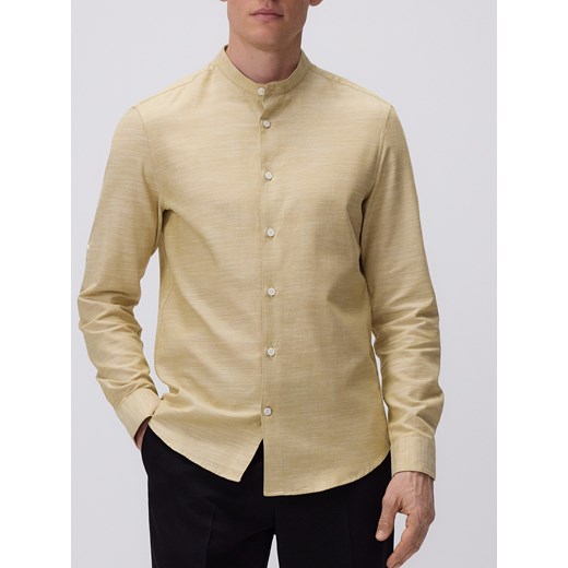 Reserved - Bawełniana koszula slim fit - musztardowy ze sklepu Reserved w kategorii Koszule męskie - zdjęcie 179274412